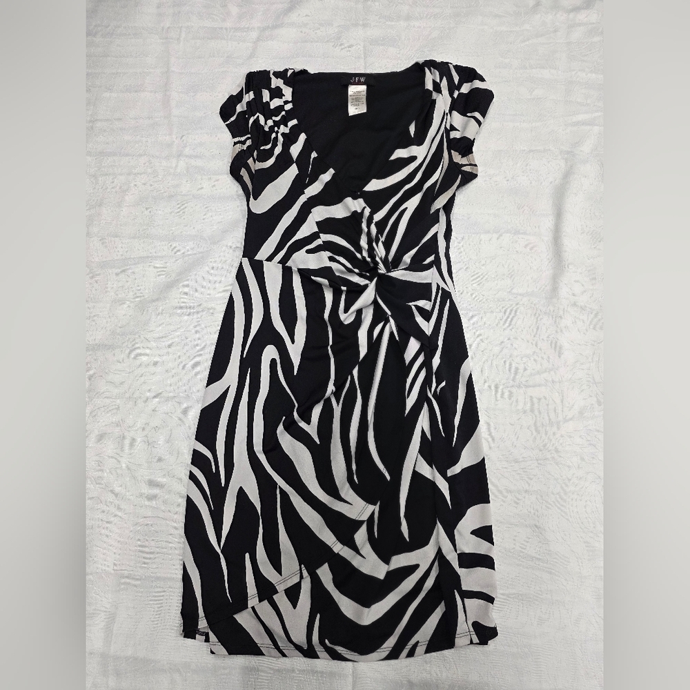 JFW Just For Wraps Zebra Pattern Maxi Dress Size | Size L